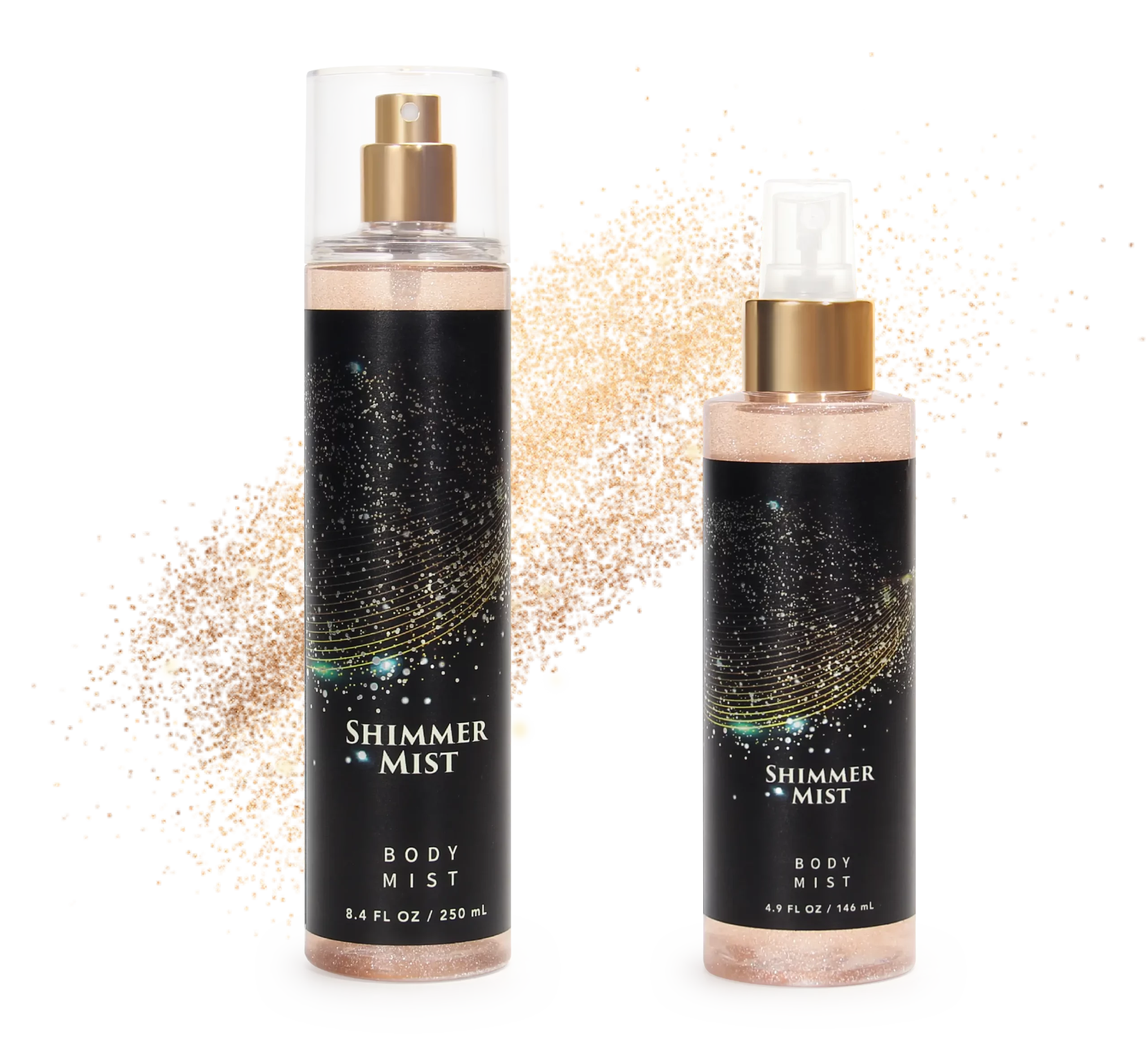 shimmer body mist different size scaled